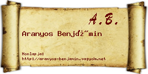 Aranyos Benjámin névjegykártya